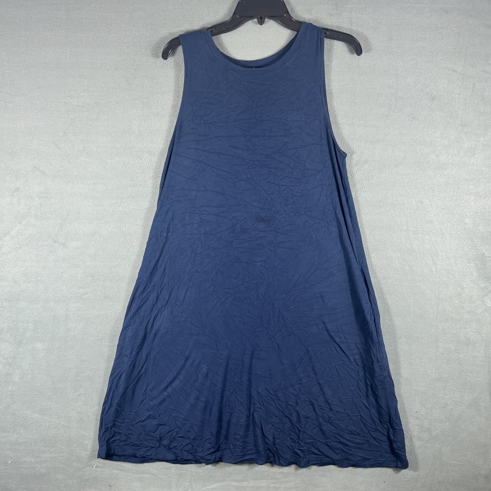 Time And Tru Women's Blue Sleeveless Tank Dress Size L (12-14) Rayon Blend